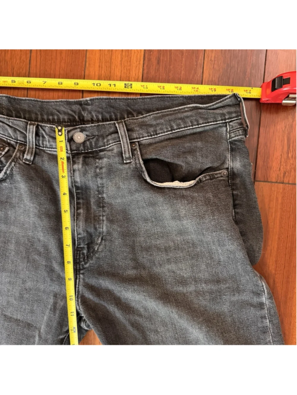 Levi's 502 Mens Regular Tapered Fit Jeans 36X28 Black Wash Denim